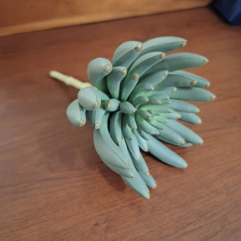 Green Succulent Rosette Plant - Decorative Faux/Live Accent